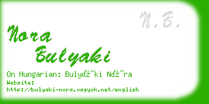 nora bulyaki business card